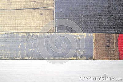 Painted faux parquet as colored planks Stock Photo