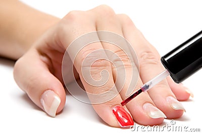 Painted Fingernails Stock Photo