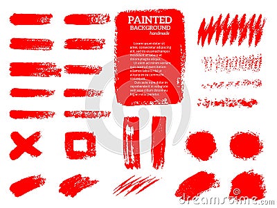 Painted grunge stripes set. Vector Illustration