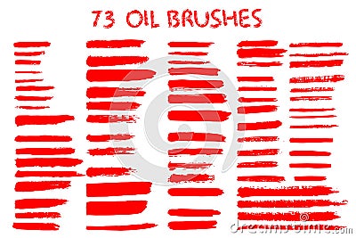 Painted grunge stripes set. Vector Illustration