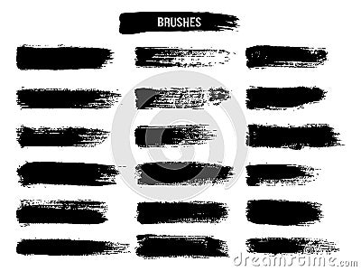 Painted grunge stripes set. Vector Illustration