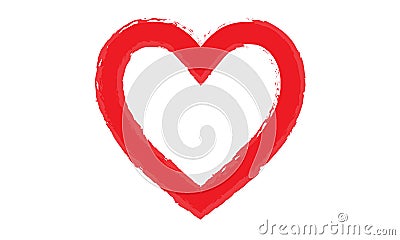 Painted heart shapes Vector Illustration