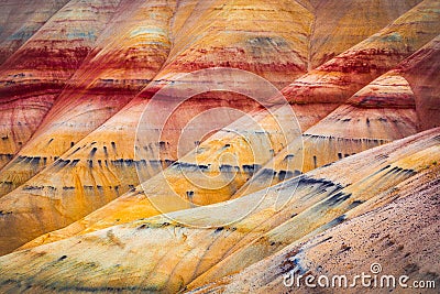 Painted Hills detail, John Day Fossil Beds National Monument Stock Photo