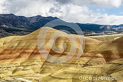 Painted Hills in Oregon. National Monument, colorful layers show geological eras. Stock Photo