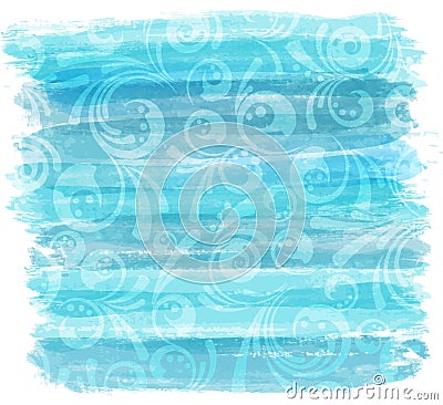 Painted lines imitation background with florals Vector Illustration