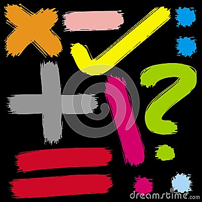 painted mathematics signs Vector Illustration