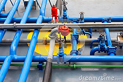 The painted metal und colored pipes Stock Photo