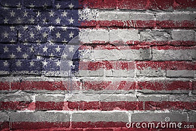 Painted national flag of united states of america on a brick wall Stock Photo