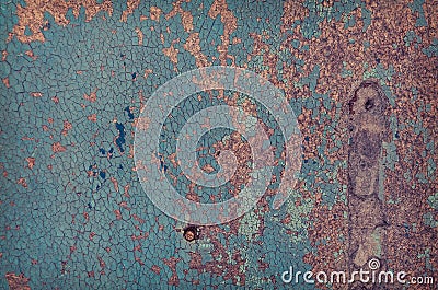 Painted old wooden wall. Stock Photo