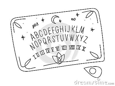 A PAINTED OUIJA BOARD ISOLATED ON A WHITE BACKGROUND Vector Illustration