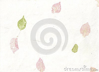 Painted Pastel Leaf Paper Stock Photo