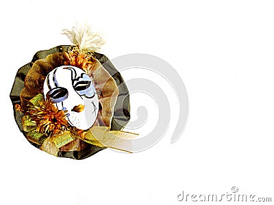 Painted porcelain carnival mask isolated on a white background Stock Photo