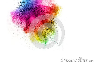 Painted powder explosion Stock Photo