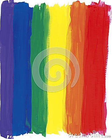 Painted rainbow stripes Stock Photo