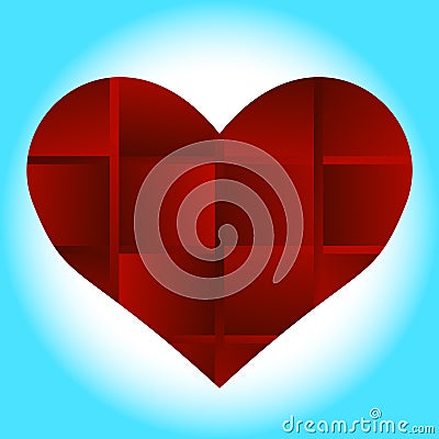 Painted red heart Stock Photo