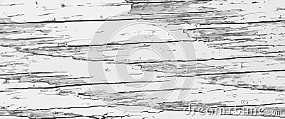 Painted rough wooden background. Vector texture of cracked wood plank. Vector Illustration