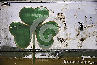 Painted shamrock on a body car Stock Photo