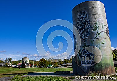 Painted Silo in Jefferson County, Vermont Editorial Stock Photo