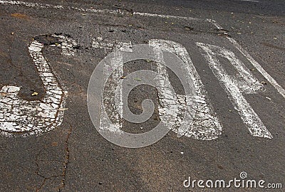 A painted stop sign Stock Photo