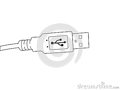 Painted USB conector Stock Photo