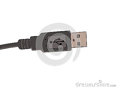 vector Painted USB conector Stock Photo