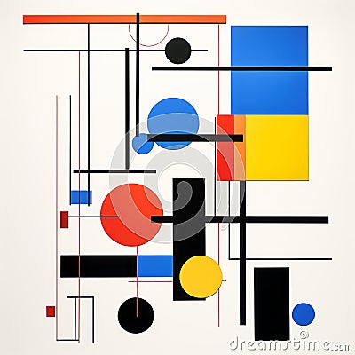 Colorful Bauhaus-inspired Artwork With Intricate Compositions Stock Photo