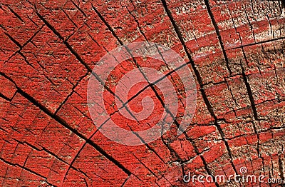Painted wooden block texture - red Stock Photo