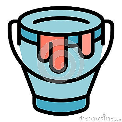 Painter bucket icon vector flat Vector Illustration