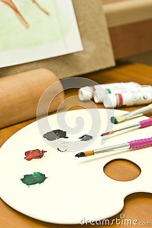 Painter Color palette Stock Photo