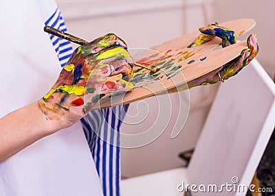 painter girl Stock Photo