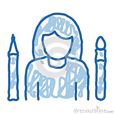 Painter Human Talent doodle icon hand drawn illustration Vector Illustration