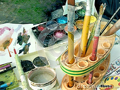 Painter palette Stock Photo