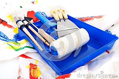 Painters equipment Stock Photo