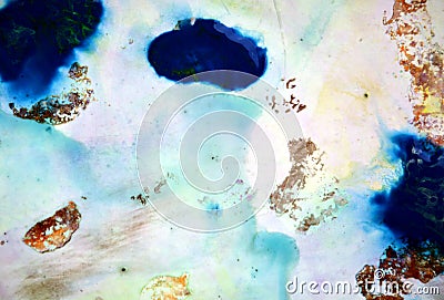 Painting shapes in blue gray soft colors, abstract background Stock Photo