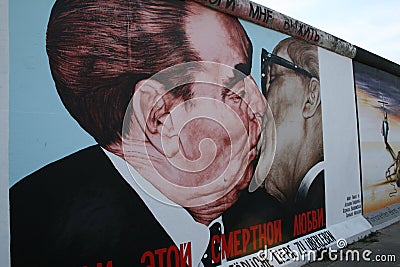 Painting on the Berlin Wall Editorial Stock Photo