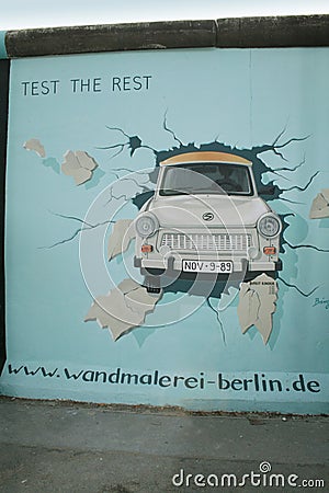 Painting on the Berlin Wall Editorial Stock Photo