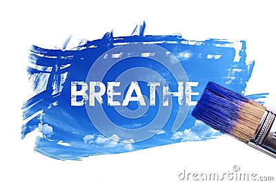 Painting breathe word Stock Photo