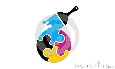 Painting Brush Service Solutions Vector Illustration