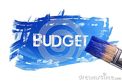 Painting budget word Stock Photo