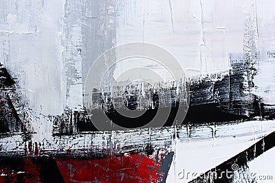 Black and white art. Hand-painted background. Fragment of artwork. Stock Photo