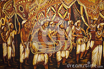 Painting at Dambulla Golden Temple, Sri Lanka Stock Photo