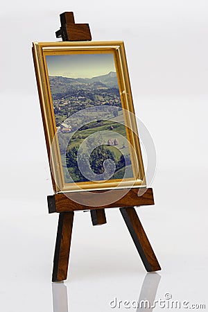 painting on easel Stock Photo