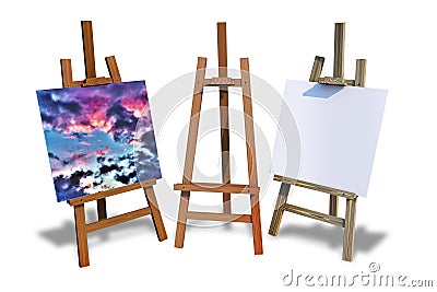 Painting Easels Stock Photo