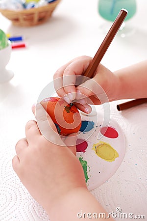 Painting Easter eggs Stock Photo