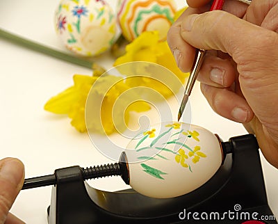 Painting easter eggs Stock Photo