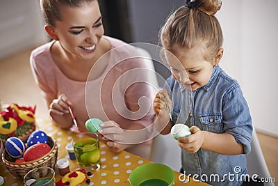 Painting easter eggs Stock Photo