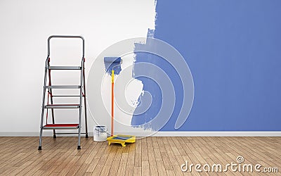 Painting empty room Stock Photo