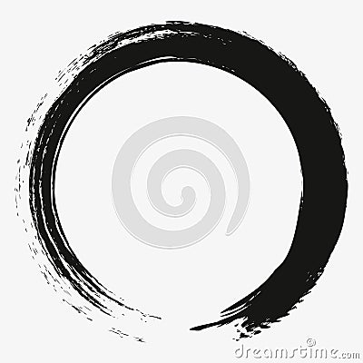 Painting Enso Zen Circle Brush Vector Illustration Stock Photo