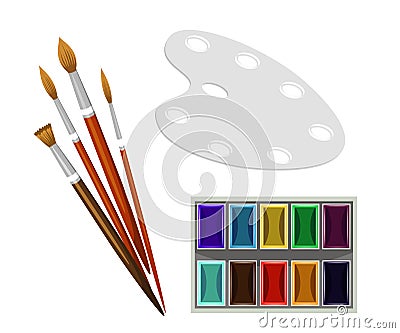 Painting equipment flat vector set Vector Illustration