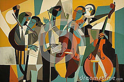 Jazz Ensemble Abstraction in Color Stock Photo